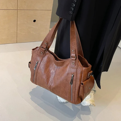 Vegan leather shoulder bag