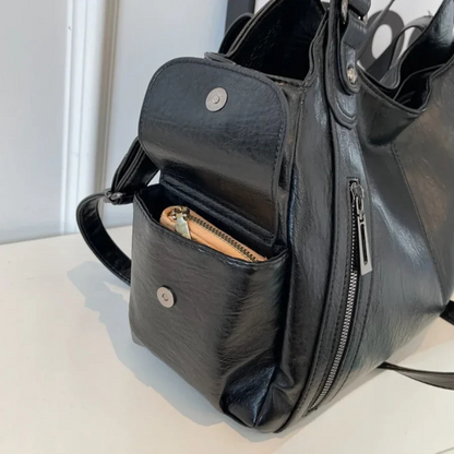 Vegan leather shoulder bag