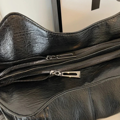 Vegan leather shoulder bag