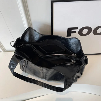 Vegan leather shoulder bag