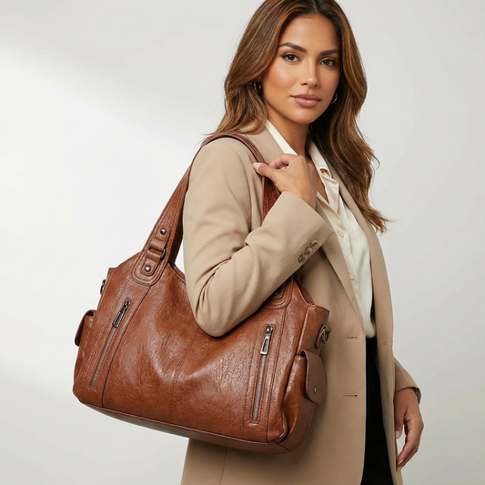 Vegan leather shoulder bag