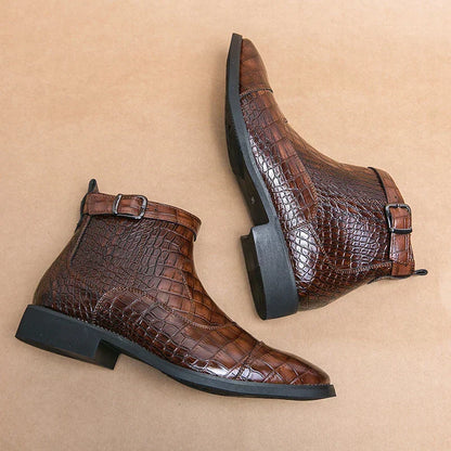 Dylan | Faux Leather Ankle Boots with Buckle