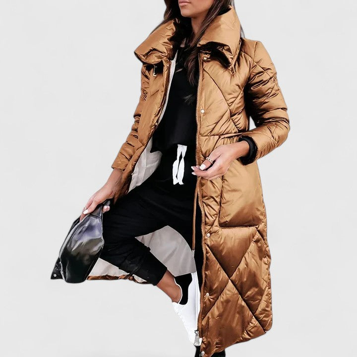 Women's Elegant Coat in Brown, Blue or Black