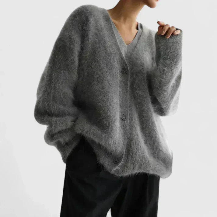 Women's Cardigan in Beige, White and Gray