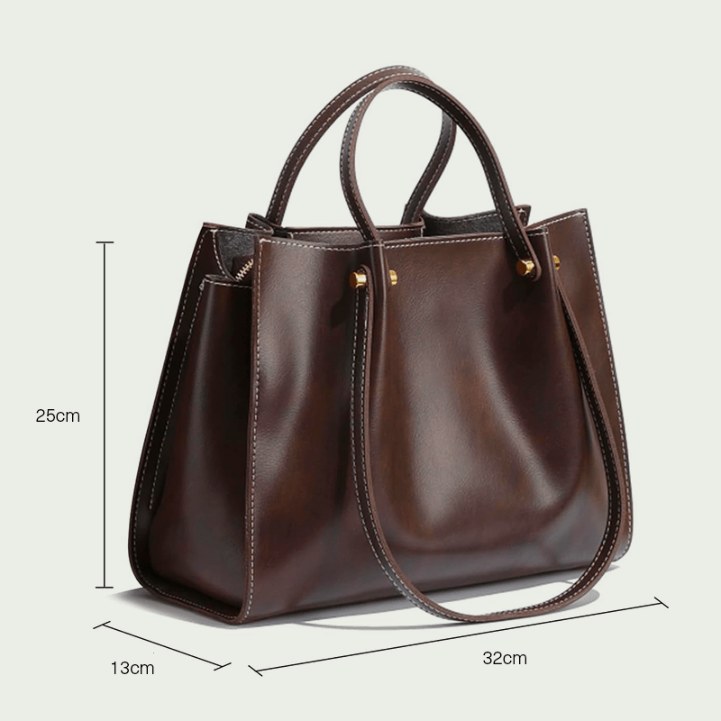 Stylish roomy women's shoulder bag made of vegan leather – Clarita