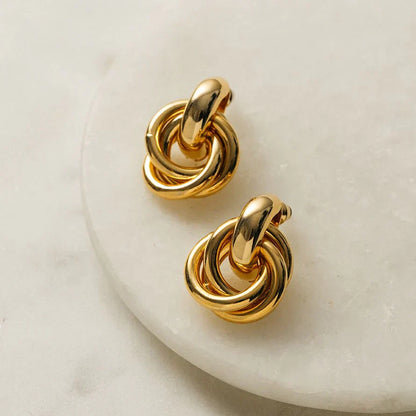 Statement Braided Earrings | Gold