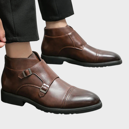 Parker | Faux Leather Boots with Double Buckle