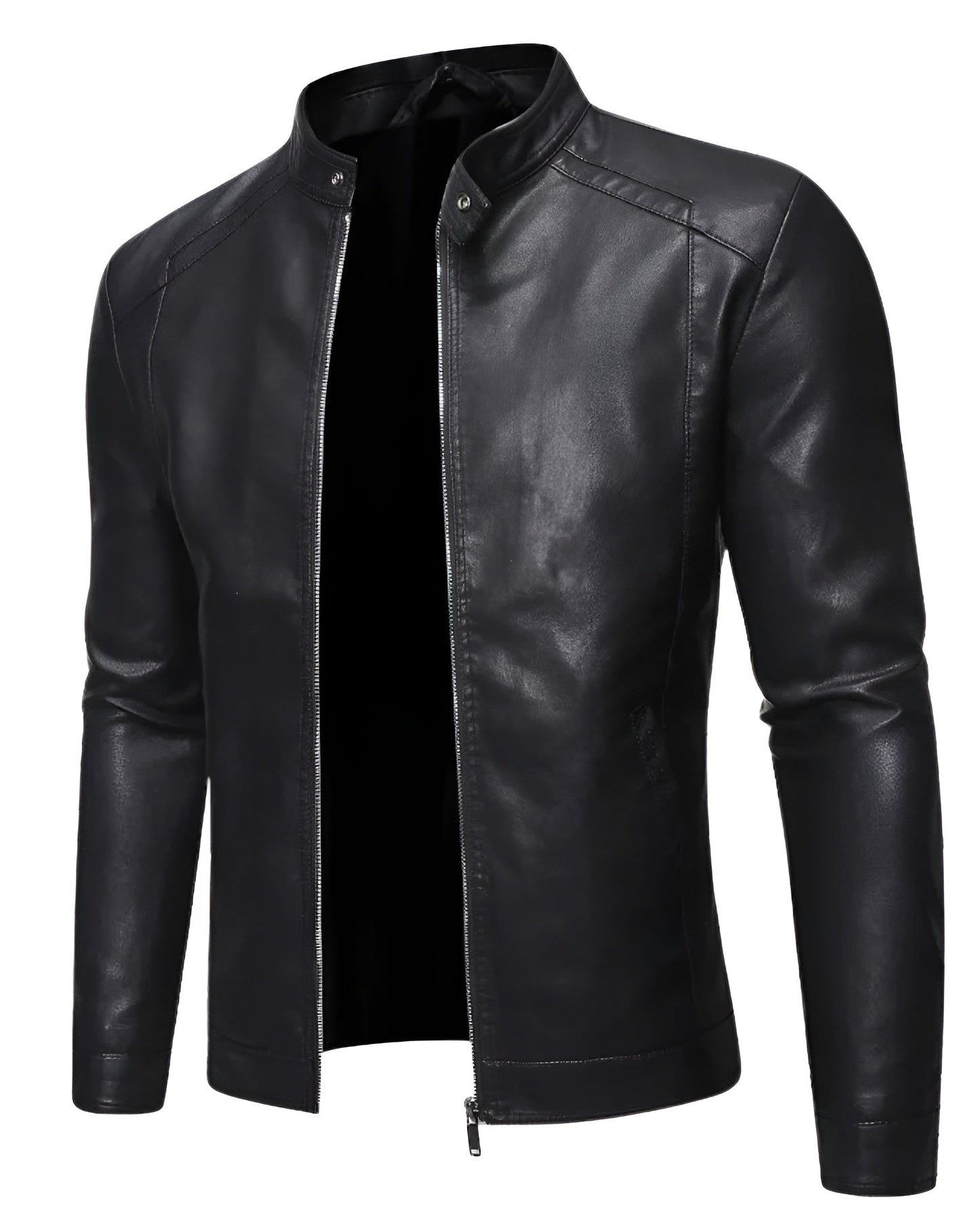 Arthur™ | Leather Jacket with High Collar