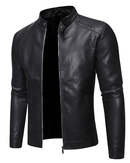 Arthur™ | Leather Jacket with High Collar