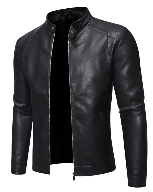 Arthur™ | Leather Jacket with High Collar