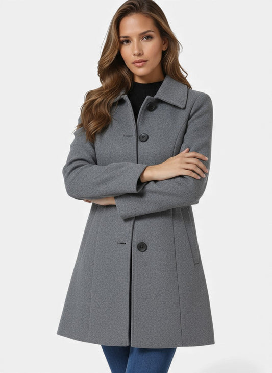 Women's Single Breasted Winter Trench Coat