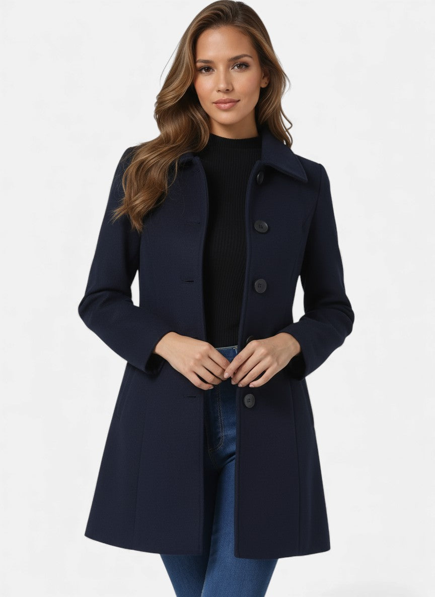 Women's Single Breasted Winter Trench Coat