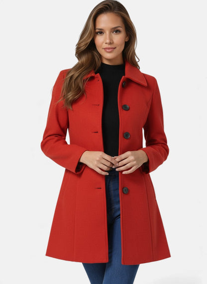 Women's Single Breasted Winter Trench Coat