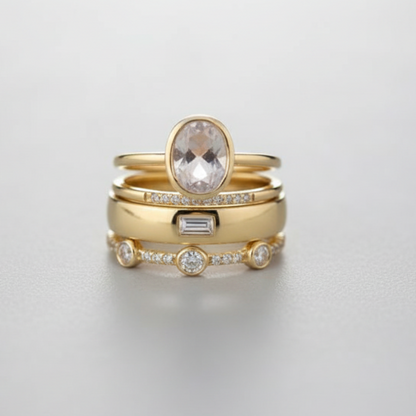 Vintage gold-tone ring set – Livia