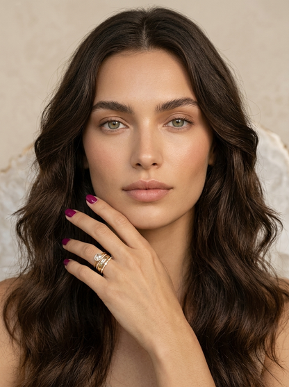 Vintage gold-tone ring set – Livia