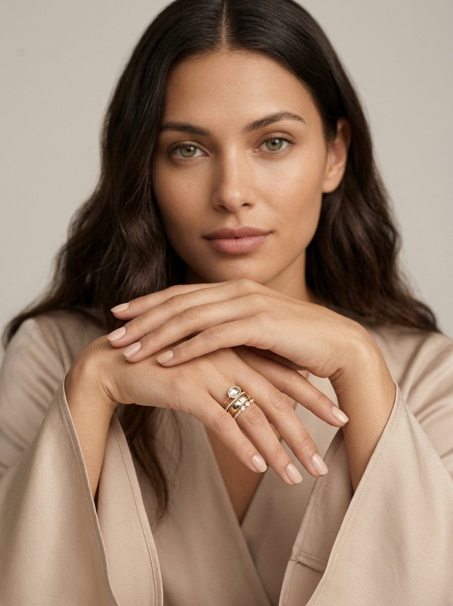 Vintage gold-tone ring set – Livia