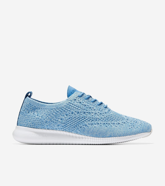 Women's Wingtip Oxford Shoes in Azure Blue