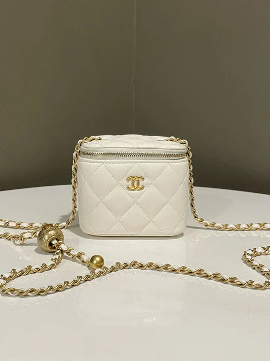 Chanel Quilted Pearl Crush Mini Vanity Cube