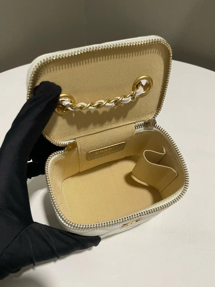 Chanel Quilted Pearl Crush Mini Vanity Cube