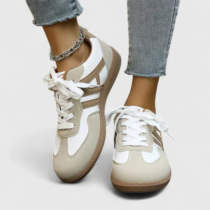 Women's Comfort Sneakers in Khaki and White