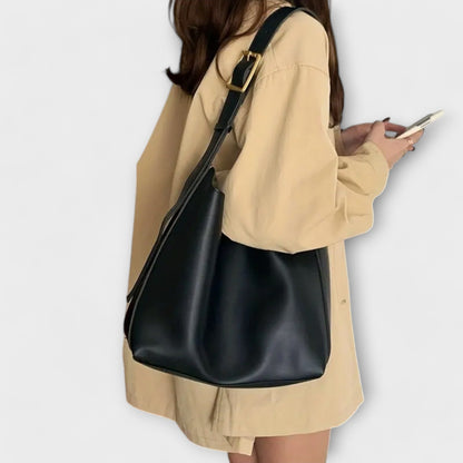 Women's Leather Shoulder Bag in Brown or Black
