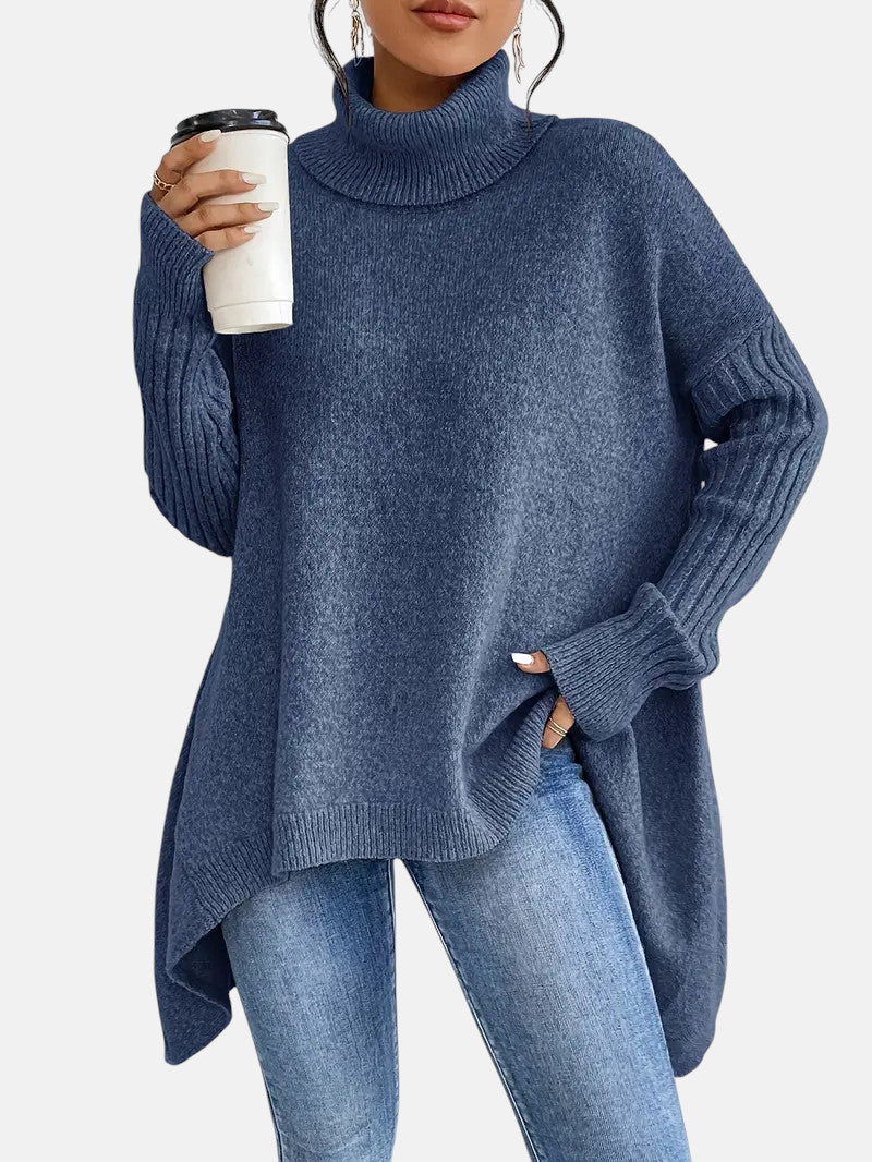Women's Long Turtleneck Sweater in Five Colors