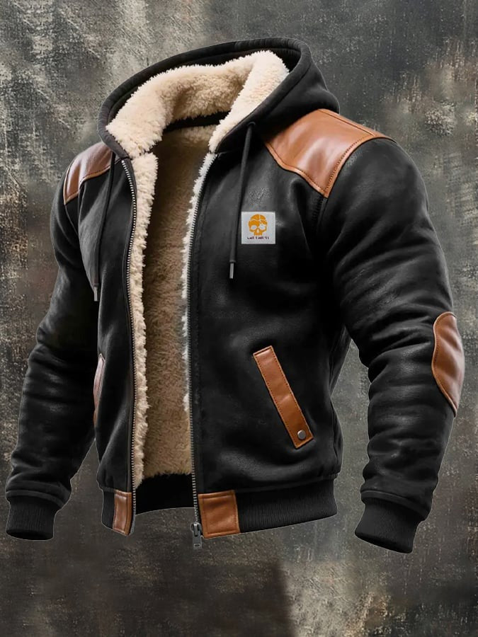 WARM VINTAGE COAT IN SYNTHETIC LEATHER