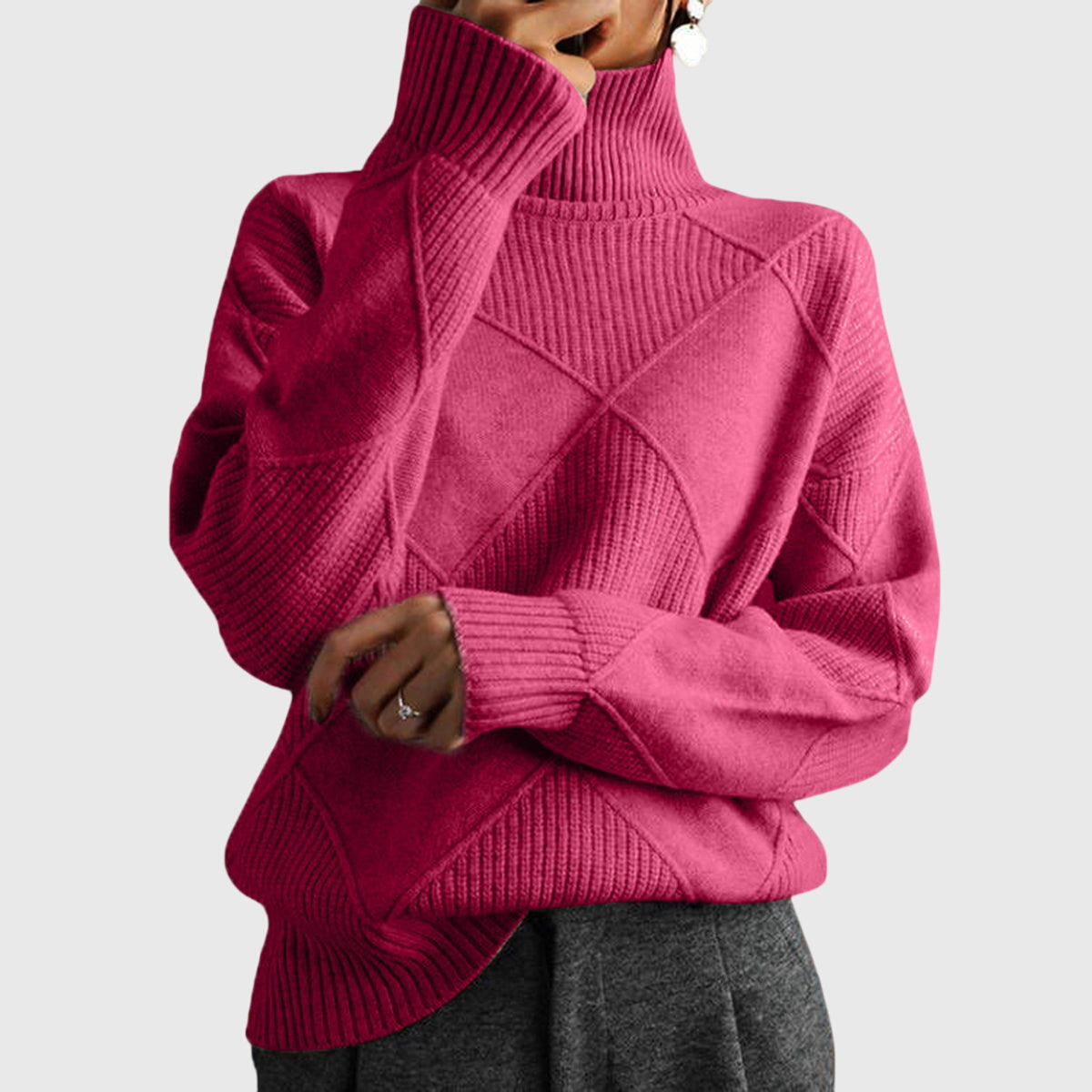 Women's Turtleneck Sweater in Seven Colors