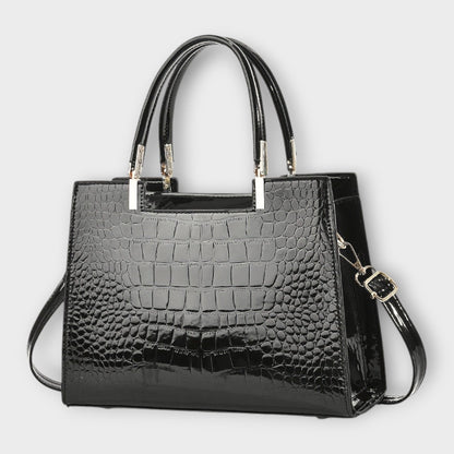 Women's Glossy Crocodile Pattern Handbag