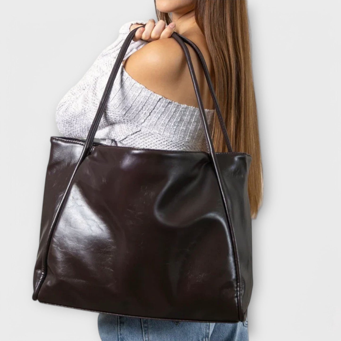 Women's Structured Handbag in Black, Brown or Red