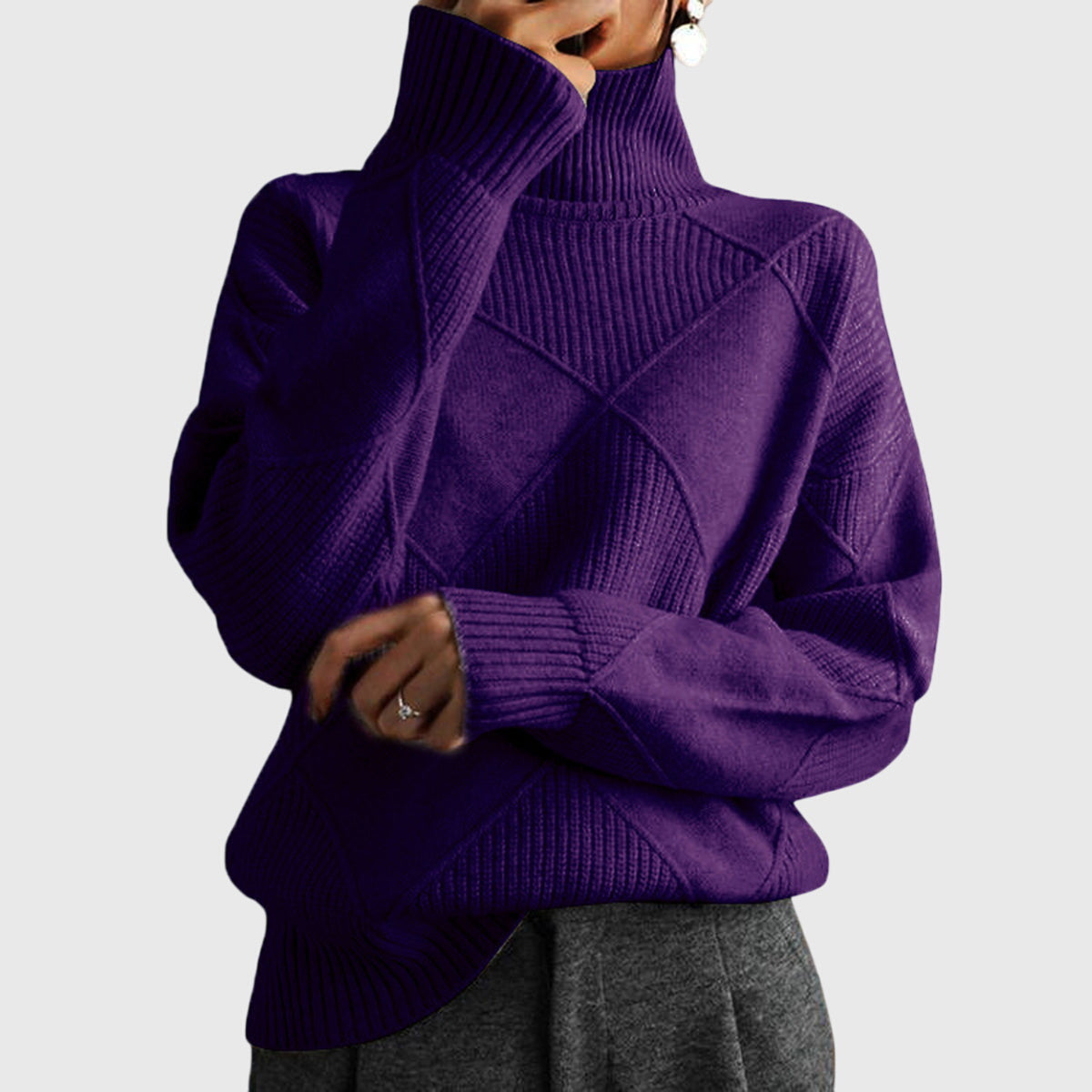 Women's Turtleneck Sweater in Seven Colors