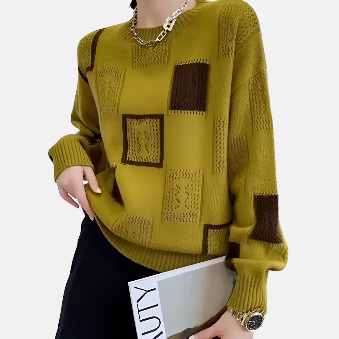 Women's Cozy Sweater in White, Black or Yellow