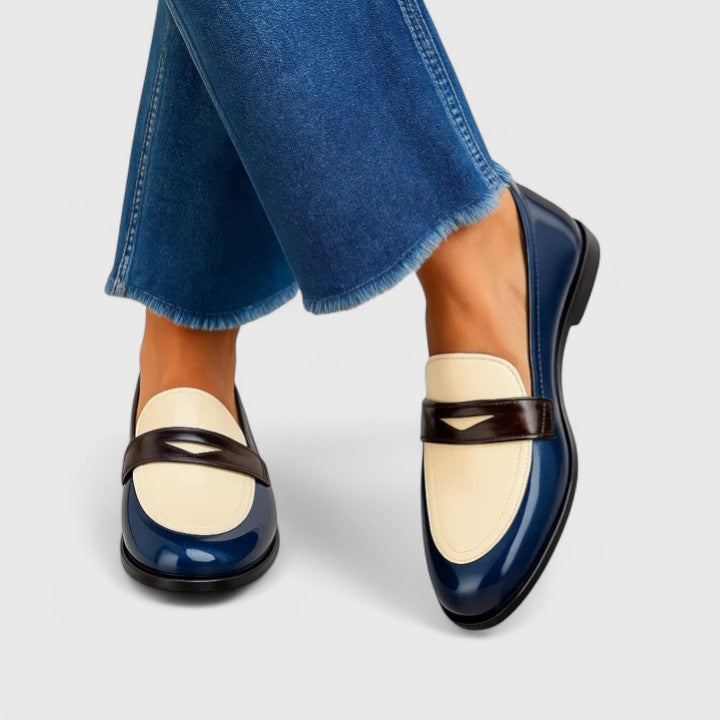 Women's Lightweight Loafers in Blue and Beige