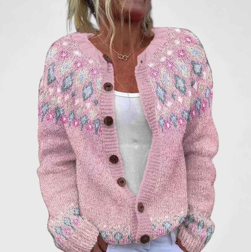 Women's Comfortable Pink Cardigan
