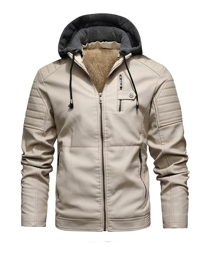 Vanhouten™ | Used leather jacket with front hood