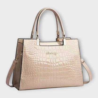 Women's Glossy Crocodile Pattern Handbag