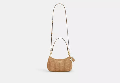 Coach - Straw Teri Shoulder Bag With Charm