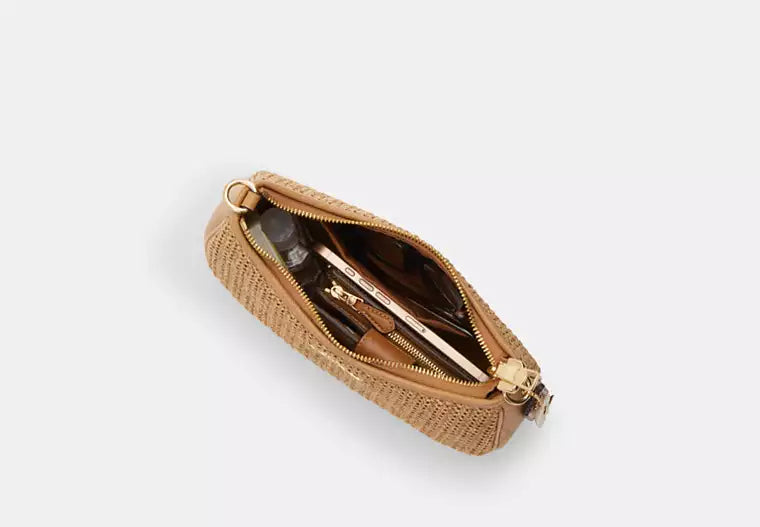Coach - Straw Teri Shoulder Bag With Charm