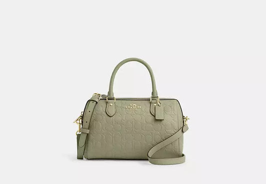 Coach Rowan Satchel Bag In Signature Pistachio