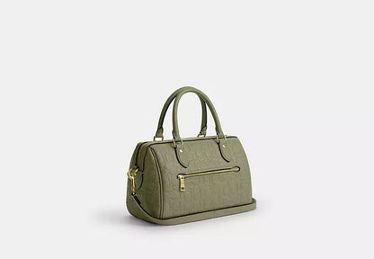 Coach Rowan Satchel Bag In Signature Pistachio