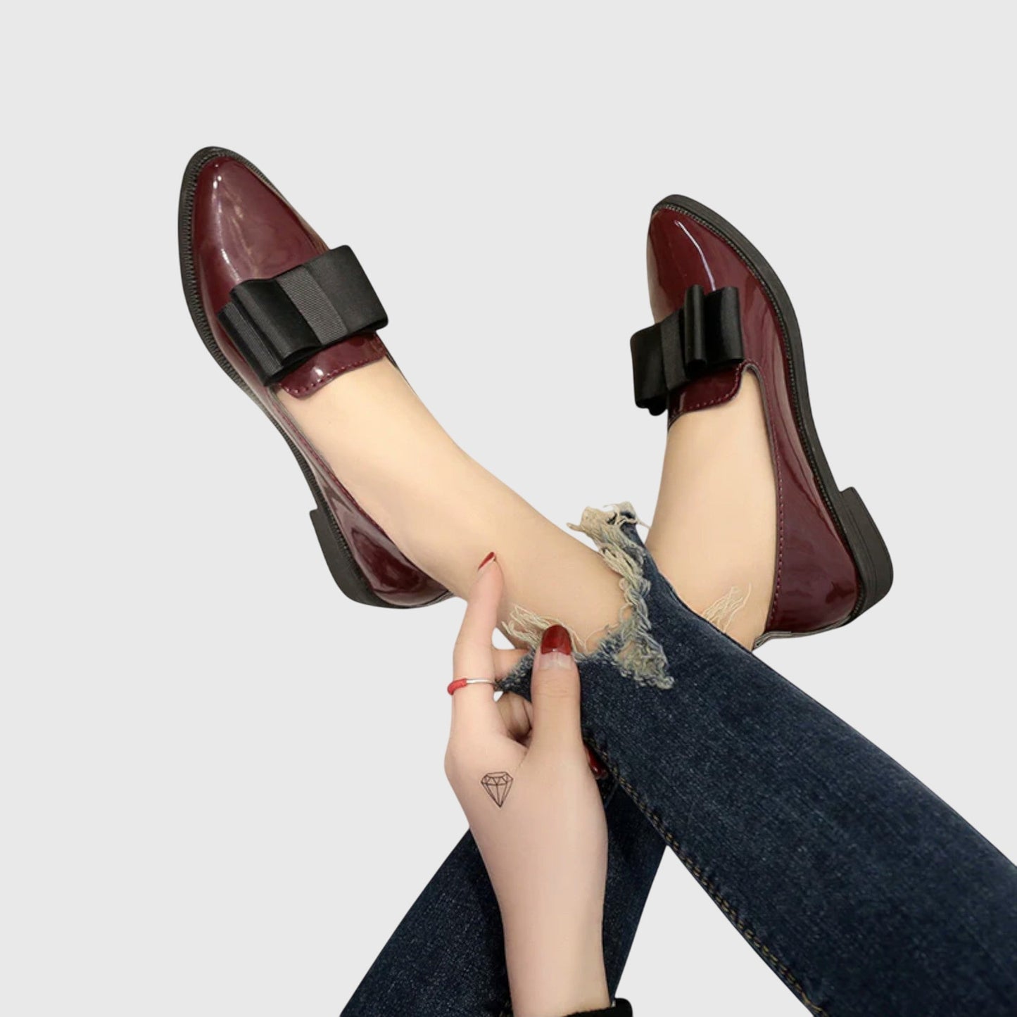 Women's Comfort Loafers in Red and Black