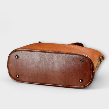 Women's Vintage Shoulder Bag in Burgundy and Gray