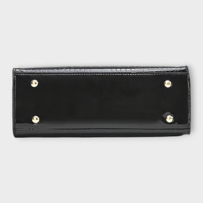 Women's Glossy Crocodile Pattern Handbag