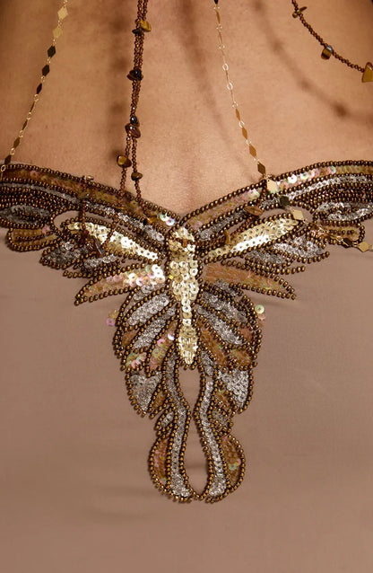 Embellished Butterfly Mini Dress
