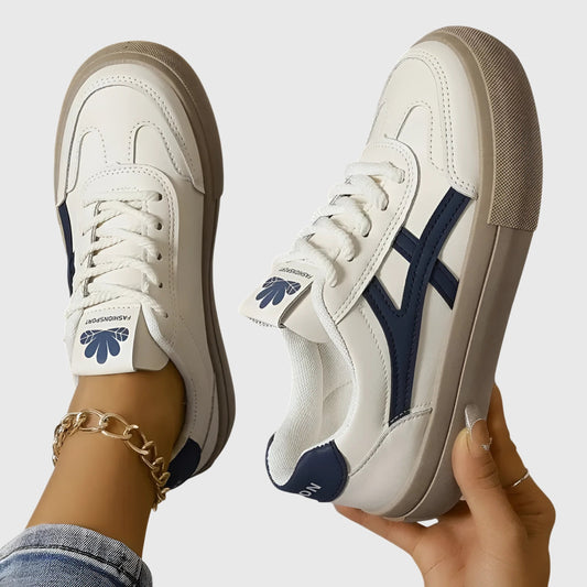 Women's Comfort Sneakers in Blue and Brown