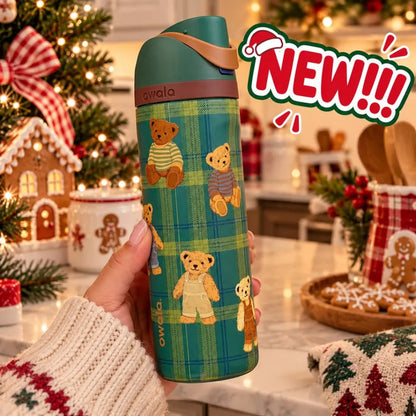 Teddy Bear Plaid 24 oz FreeSip Tumbler