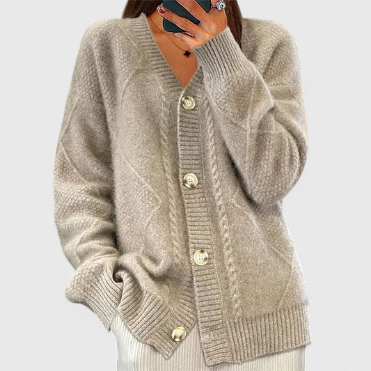 Women's Cardigan in Red, Apricot, Khaki or Pink