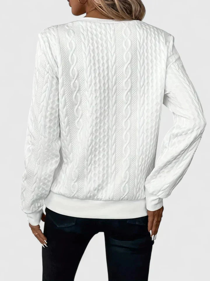 Women's Comfortable Sweater in White, Gray or Black