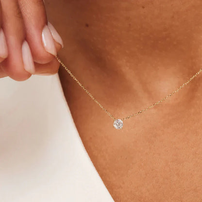 Cléa Necklace with Moissanite | Gold