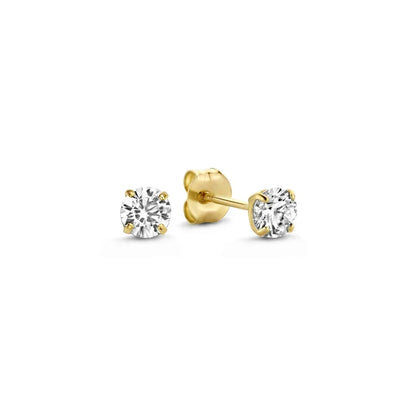 Dara Brillane Stud Earrings with Stones | Gold